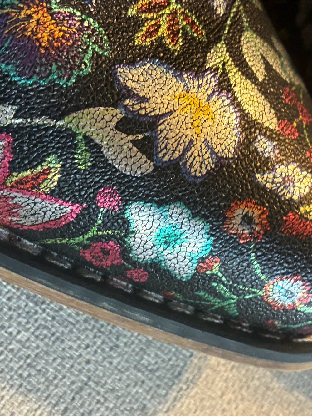 Roper Boot Women 10.5Ingrid Floral Western Booties Multicolor Faux Leather Heels - Picture 10 of 12